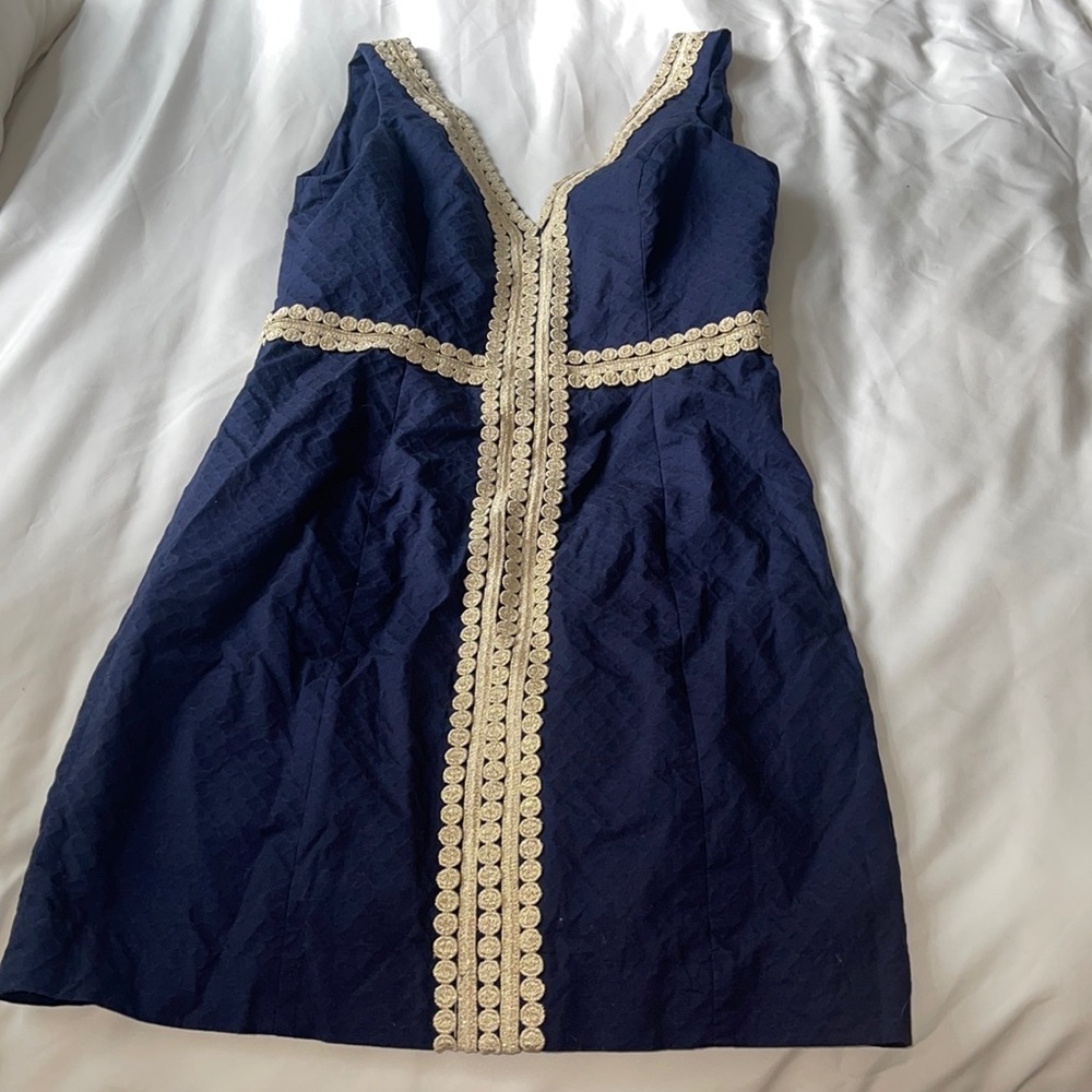 COPY - Navy blue and cream dress